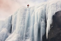 Climbing ice recreation waterfall. 