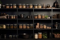 Pantry kitchen shelf arrangement. AI generated Image by rawpixel.