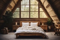 Furniture wood bed architecture. AI generated Image by rawpixel.