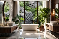 Bathroom bathtub luxury nature. 