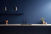 Kitchen sink wall blue. AI generated Image by rawpixel.