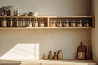 Pantry furniture shelf jar. 