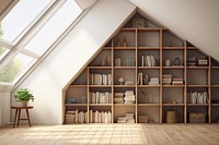 Bookcase room architecture bookshelf. AI generated Image by rawpixel.