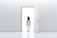 Standing door portrait doorway. AI generated Image by rawpixel.