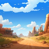 Landscape outdoors cartoon desert. 