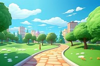 City landscape outdoors cartoon. 