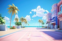 Summer beach outdoors cartoon. AI generated Image by rawpixel.