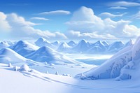 Snow landscape panoramic mountain. AI generated Image by rawpixel.