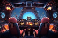 Cockpit airplane vehicle space. 