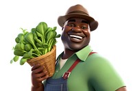 Happy black farmer vegetable cartoon adult. AI generated Image by rawpixel.