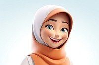 Cartoon smiling headscarf happiness. 