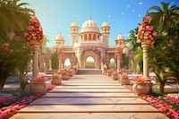 Architecture building outdoors flower. AI generated Image by rawpixel.