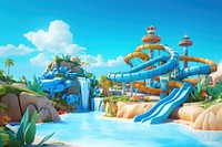 Outdoors cartoon water park. 