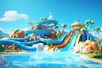 Cartoon water park water park. 