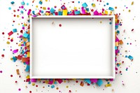 Party confetti frame backgrounds paper white background. AI generated Image by rawpixel.