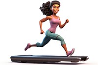 Treadmill running cartoon sports. AI generated Image by rawpixel.