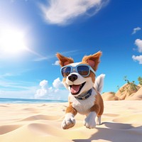 Summer beach dog sunglasses. 