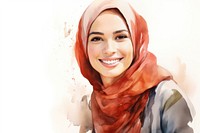 Portrait smiling scarf smile. AI generated Image by rawpixel.