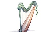 Harp white background performance creativity. AI generated Image by rawpixel.