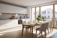 Kitchen architecture furniture apartment. 