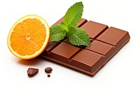 Chocolate bar dessert orange fruit. 