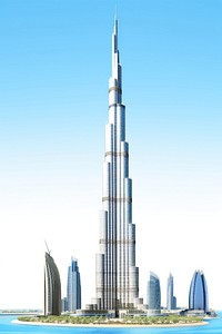 Dubai architecture skyscraper building. 