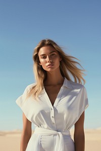 Portrait fashion desert blouse. 