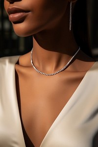 Luxurious diamond necklace, jewelry. AI generated Image by rawpixel.