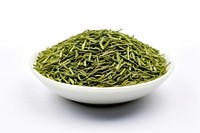 Green tea food dry white background. 