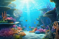 Fish sea underwater aquarium. 