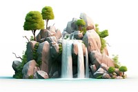 Waterfall tree rock outdoors. AI generated Image by rawpixel.