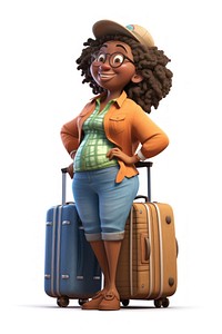 Suitcase luggage cartoon female. AI generated Image by rawpixel.