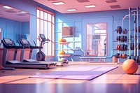 Sports gym equipment architecture. AI generated Image by rawpixel.