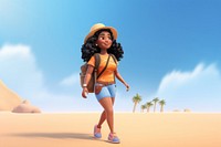 Vacation cartoon shorts beach. AI generated Image by rawpixel.