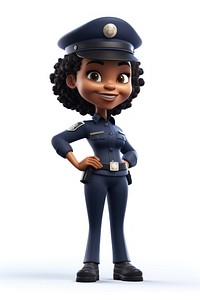 Cartoon white background police officer protection. AI generated Image by rawpixel.