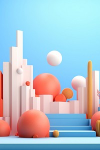 Cartoon architecture graphics painting. AI generated Image by rawpixel.