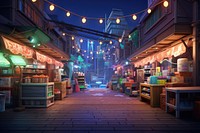 Street market night city. AI generated Image by rawpixel.