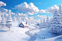 Winter nature architecture landscape. 