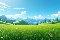 Landscape grass panoramic outdoors. AI generated Image by rawpixel.