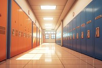 Corridor school locker architecture.