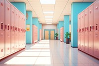 Locker corridor school architecture. 