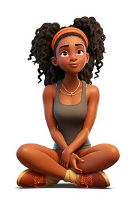 Sitting cartoon sports female. 