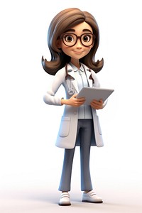 Cartoon doctor white background stethoscope. AI generated Image by rawpixel.