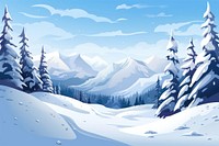 Landscape mountain outdoors winter. AI generated Image by rawpixel.