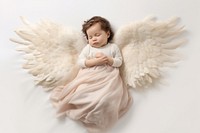 Angel baby sleeping portrait. 