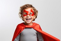 Superhero portrait smiling costume. 