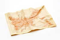 Map paper white background topography. 