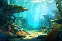 Sea underwater aquarium outdoors. 