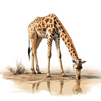 Giraffe wildlife animal mammal. AI generated Image by rawpixel.