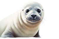 Seal animal mammal underwater, digital paint illustration. AI generated image